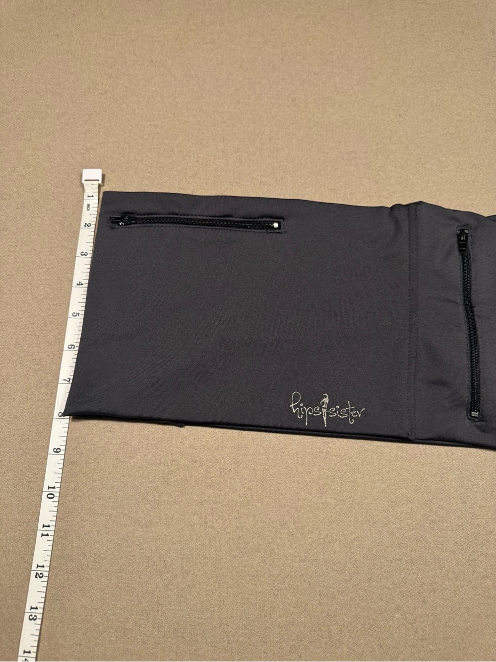 s Black Running Waist Belt with Zipper Pockets - Picture 2 of 3